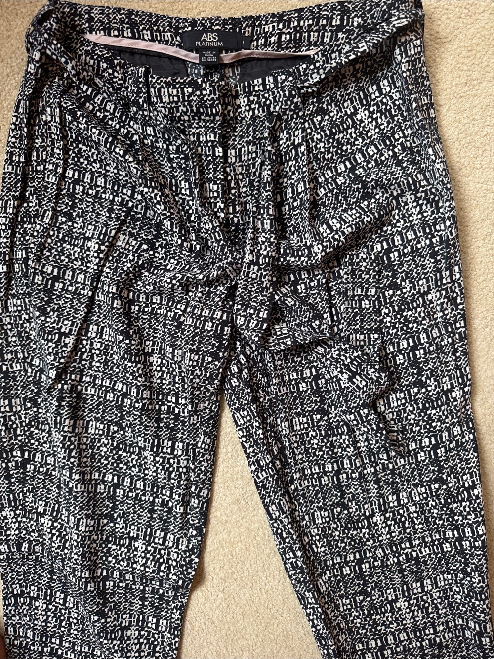 Abs Platinum Black and White Printed Pants